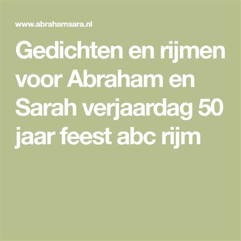 Verjaardags gedichten 50 jaar voor Abraham en Sarah